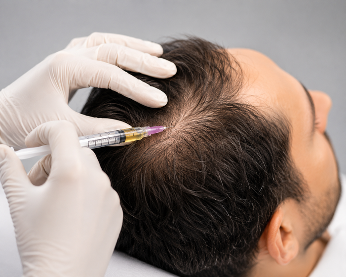 Practitioner performing Mesotherapy for Hair